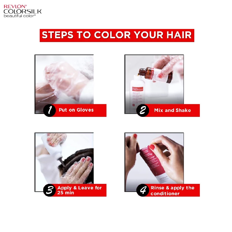 Revlon Color Silk Hair Color 3D Color Gel Technology with Keratin (Medium Golden Brown) - Image 4