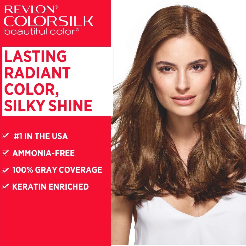Revlon Color Silk Hair Color 3D Color Gel Technology with Keratin (Medium Golden Brown) - Image 7