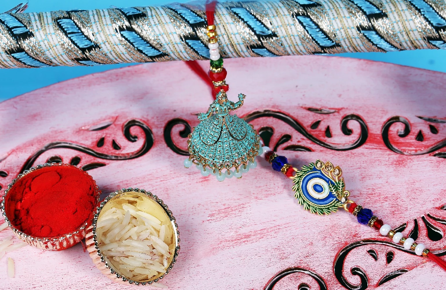 Radha Krishna Rakhi for Bhaiya Bhabhi - Image 1