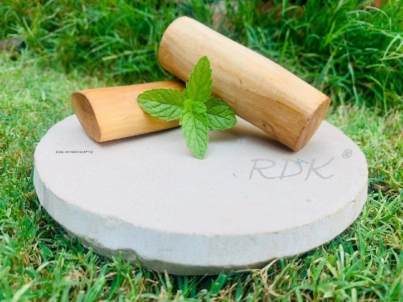 Rdk Natural Chandan Rubbing Stone Chakla Pata with Chandan Stick 2 Rdk Natural Chandan Rubbing Stone Chakla Pata with Chandan Stick 2-Pack Size-150 g