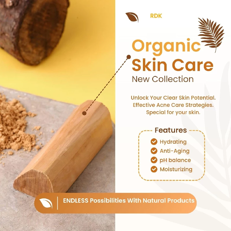 Rdk Natural Malayagiri Sandalwood Pata Board with Red and White Sandalwood Stick - Image 3