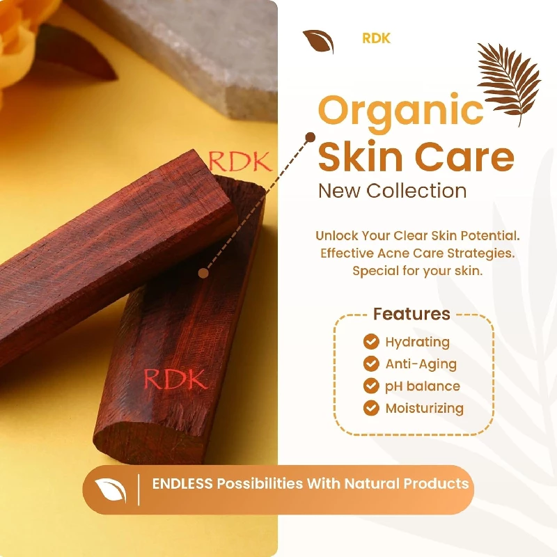 Rdk Natural Red Sandalwood Pata Board Chandan Pata with Lal Chandan Stick - Image 3