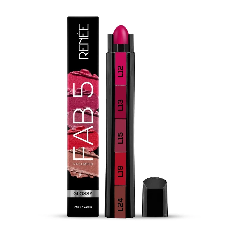 Renee Fab 5 Glossy 5 in 1 Lipstick Renee Fab 5 Glossy 5 in 1 Lipstick-Pack Size-7.5 g