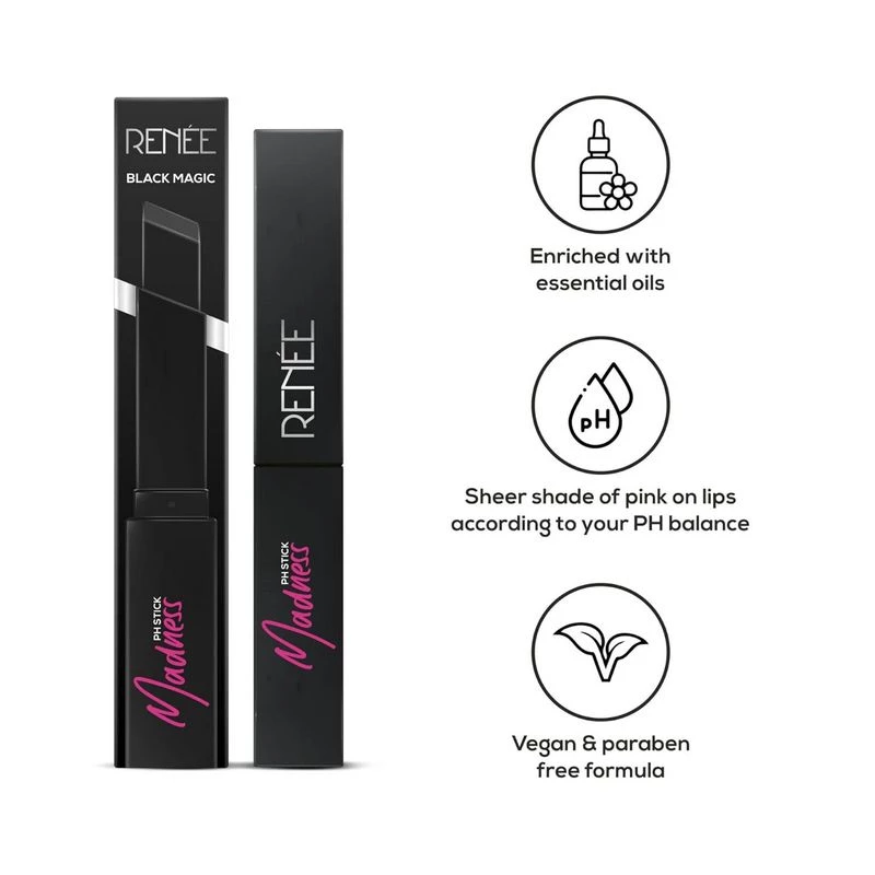 Renee Madness Ph Black Lipstick With Glossy Pink Payoff - Image 2