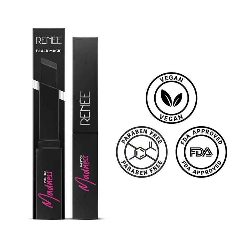 Renee Madness Ph Black Lipstick With Glossy Pink Payoff - Image 3