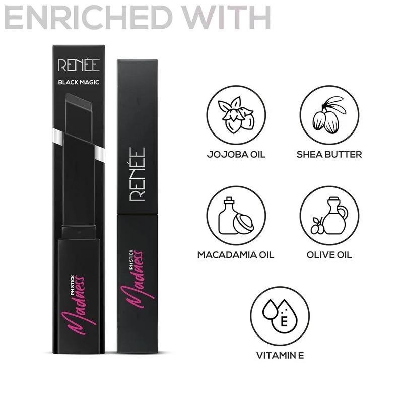 Renee Madness Ph Black Lipstick With Glossy Pink Payoff - Image 4
