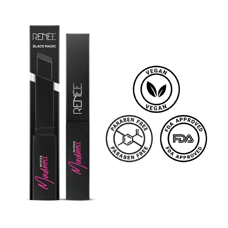 Renee Madness Ph Lipstick-Black Lipstick With Glossy Pink Payoff - Image 3
