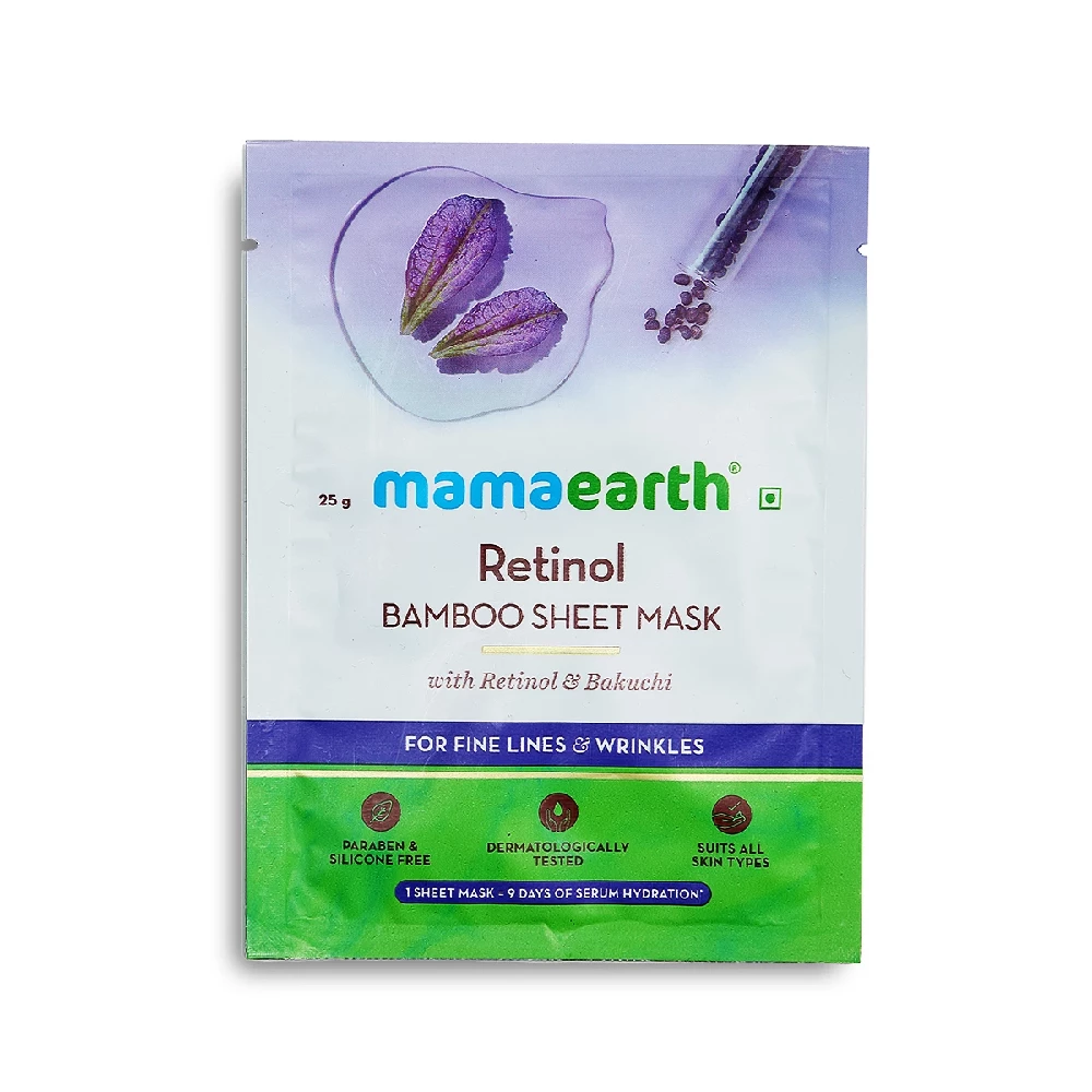 Retinol Bamboo Sheet Mask with Retinol and Bakuchi for Fine Lines and Wrinkles - Image 3