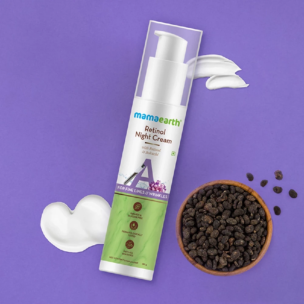 Mamaearth Retinol Night Cream For Women with Retinol and Bakuchi for Anti Aging, Fine Lines and Wrinkles - Image 2