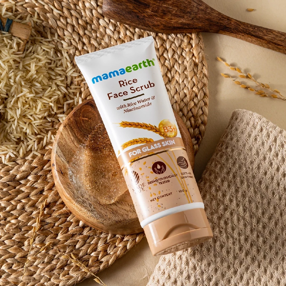Rice Face Scrub With Rice Water & Niacinamide for Glass Skin - Image 2