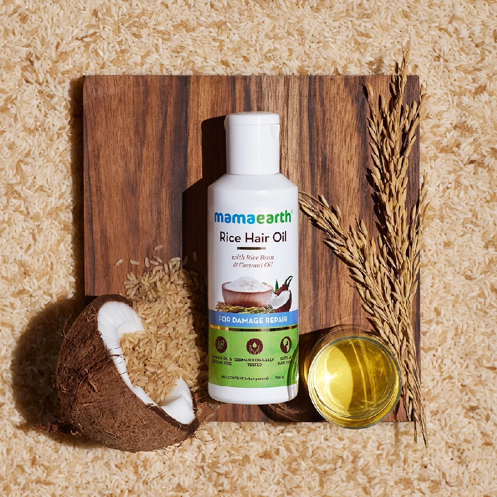 Mamaearth Rice Hair Oil with Rice Bran and Coconut Oil For Damage Repair - Image 2