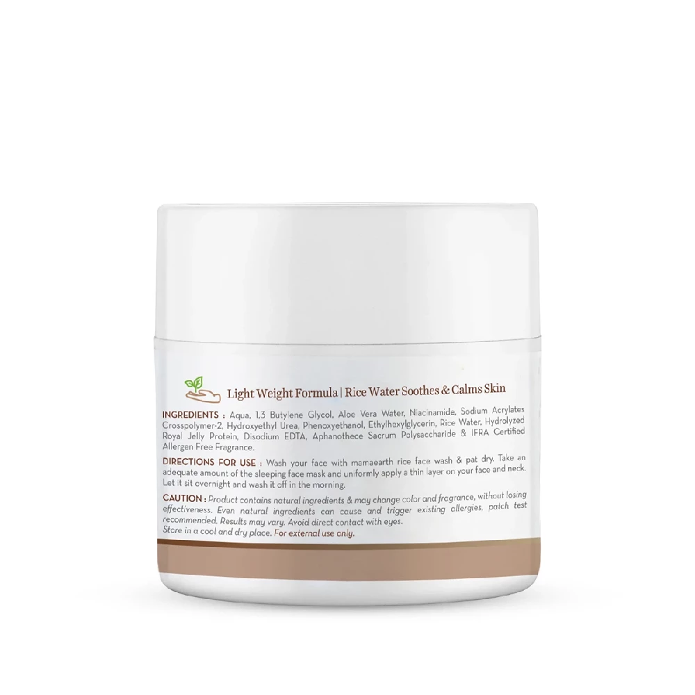Mamaearth Rice Sleeping Face Mask With Rice Water & Niacinamide for Glass Skin - Image 9