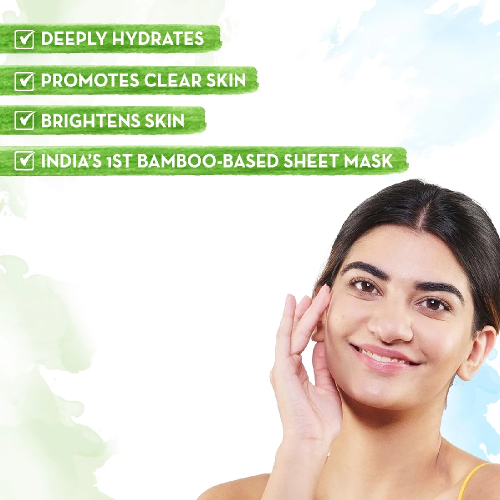 Rice Water Bamboo Sheet Mask with Rice Water and Coconut Milk for Deep Hydration - Image 2