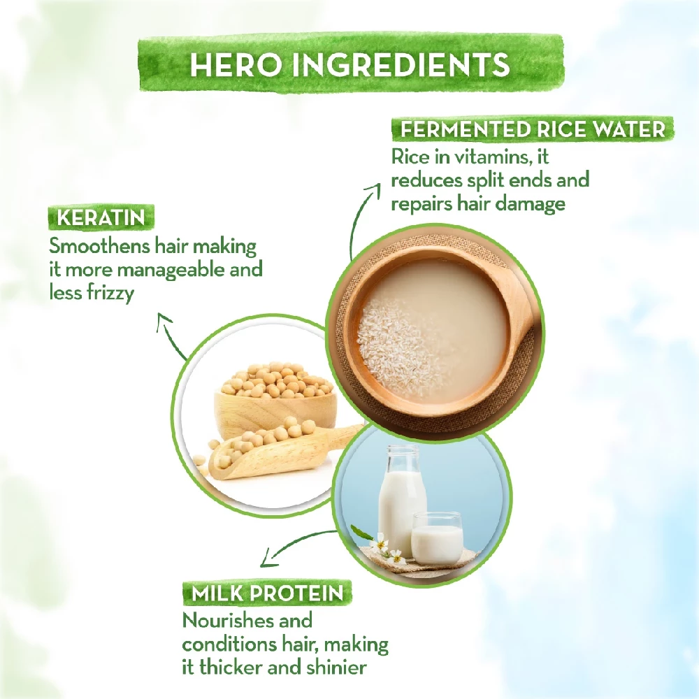 Rice Water Hair Mask with Rice Water and Keratin For Smoothening Hair and Damage Repair - Image 4