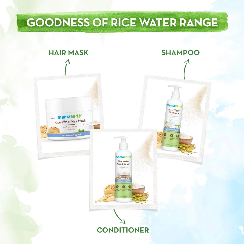 Rice Water Hair Mask with Rice Water and Keratin For Smoothening Hair and Damage Repair - Image 6