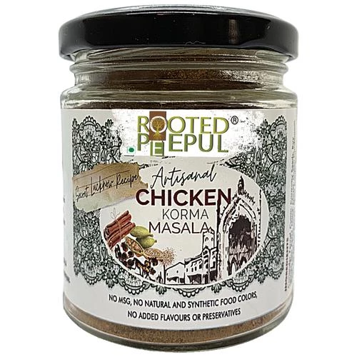 Rooted Peepul Artisanal Chicken Korma Masala - Enhances Flavour & Aroma Rooted Peepul Artisanal Chicken Korma Masala - Enhances Flavour & Aroma--75 g
