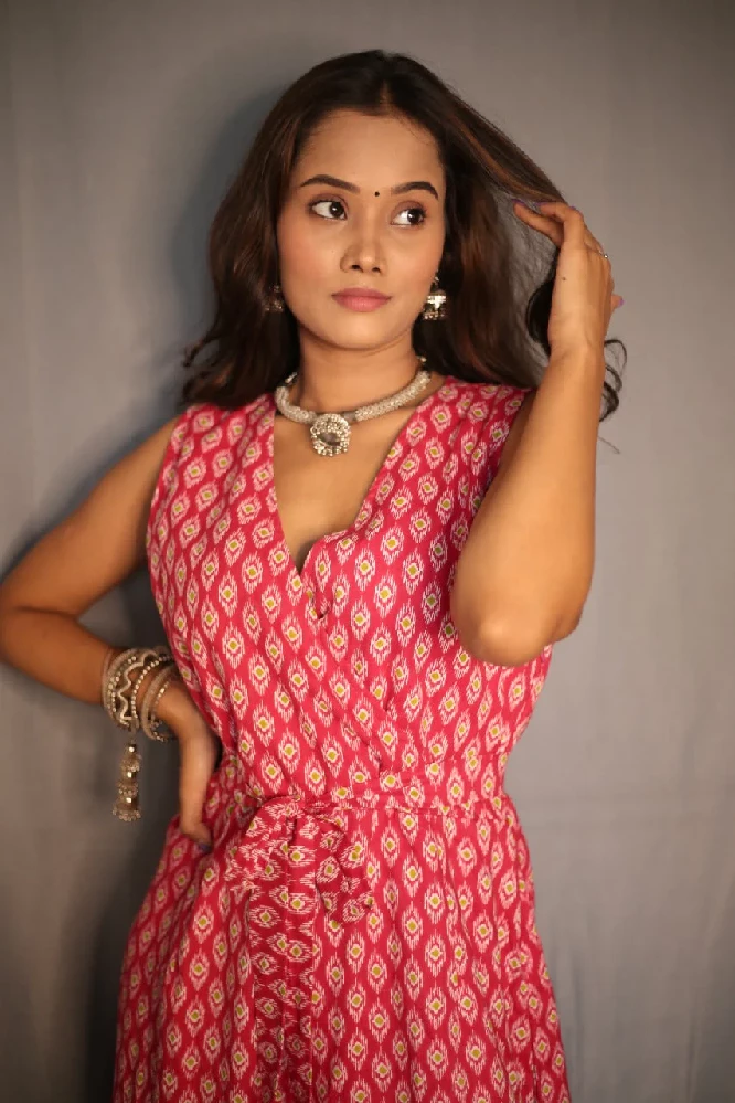 Rose Pink Sanagneri Print Wide Leg Jumpsuit - Image 10