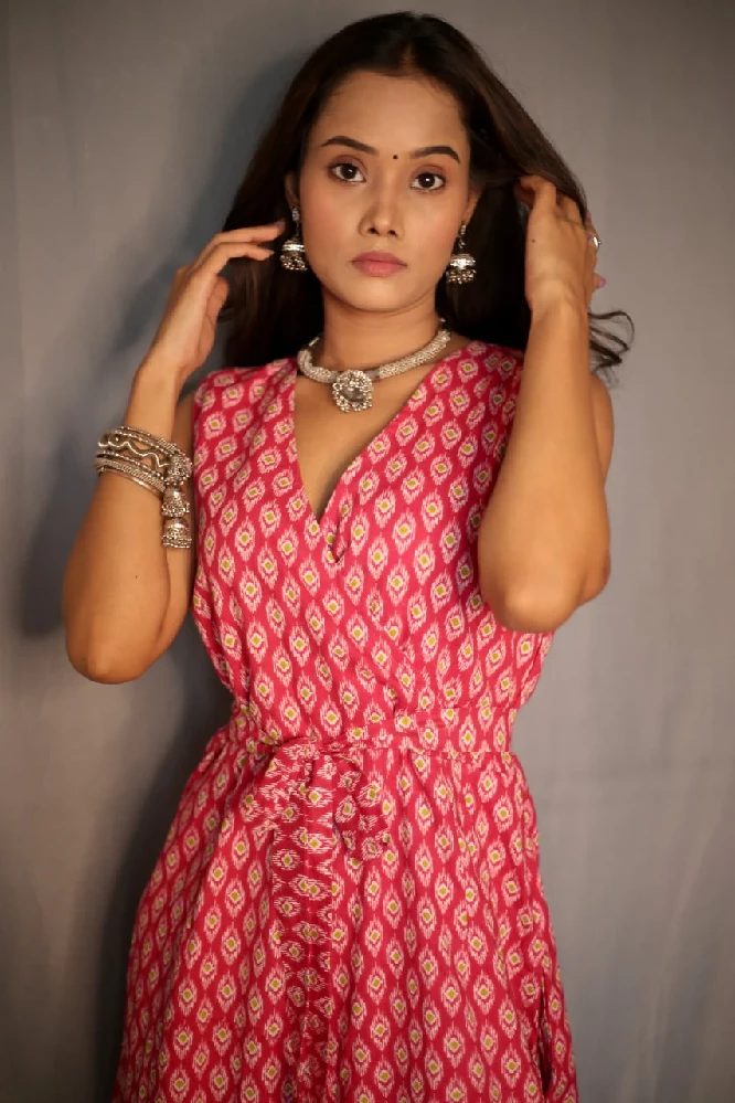 Rose Pink Sanagneri Print Wide Leg Jumpsuit - Image 11