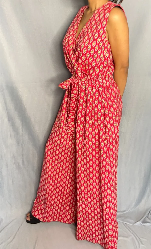 Rose Pink Sanagneri Print Wide Leg Jumpsuit - Image 5