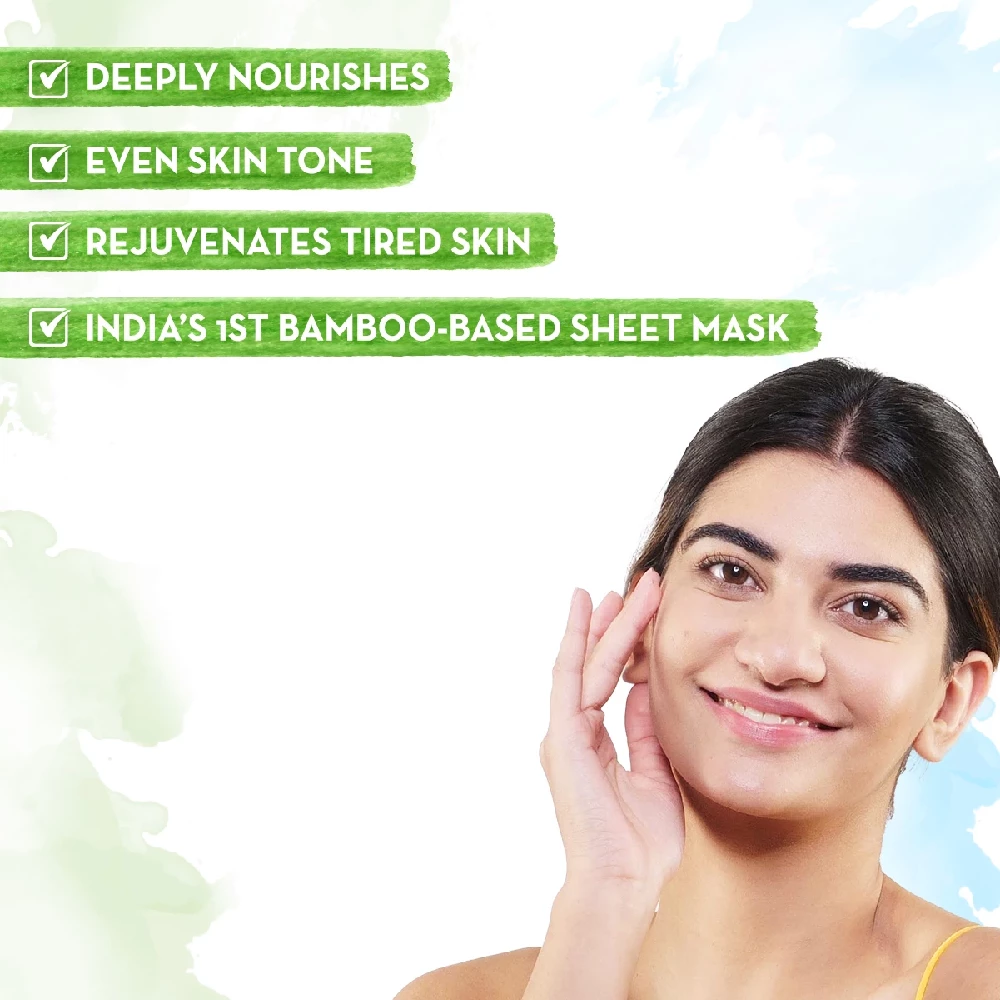 Rose Water Bamboo Sheet Mask with Rose Water and Milk for Glowing Skin - Image 2