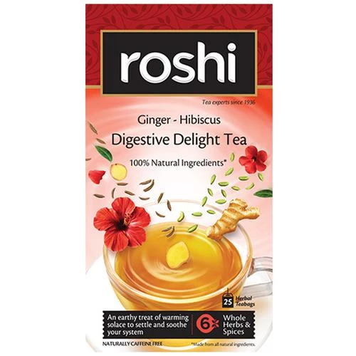 Roshi Digestive Herbal Tea - Digestive Delight With Ginger Roshi Digestive Herbal Tea - Digestive Delight With Ginger--57.5 g (25 Bags x 2.3 g Each)