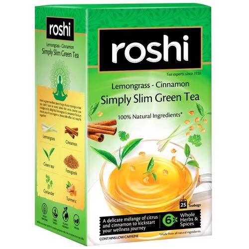 Roshi Green Tea - Simply Slim Lemongrass Cinnamon | The Desi Food