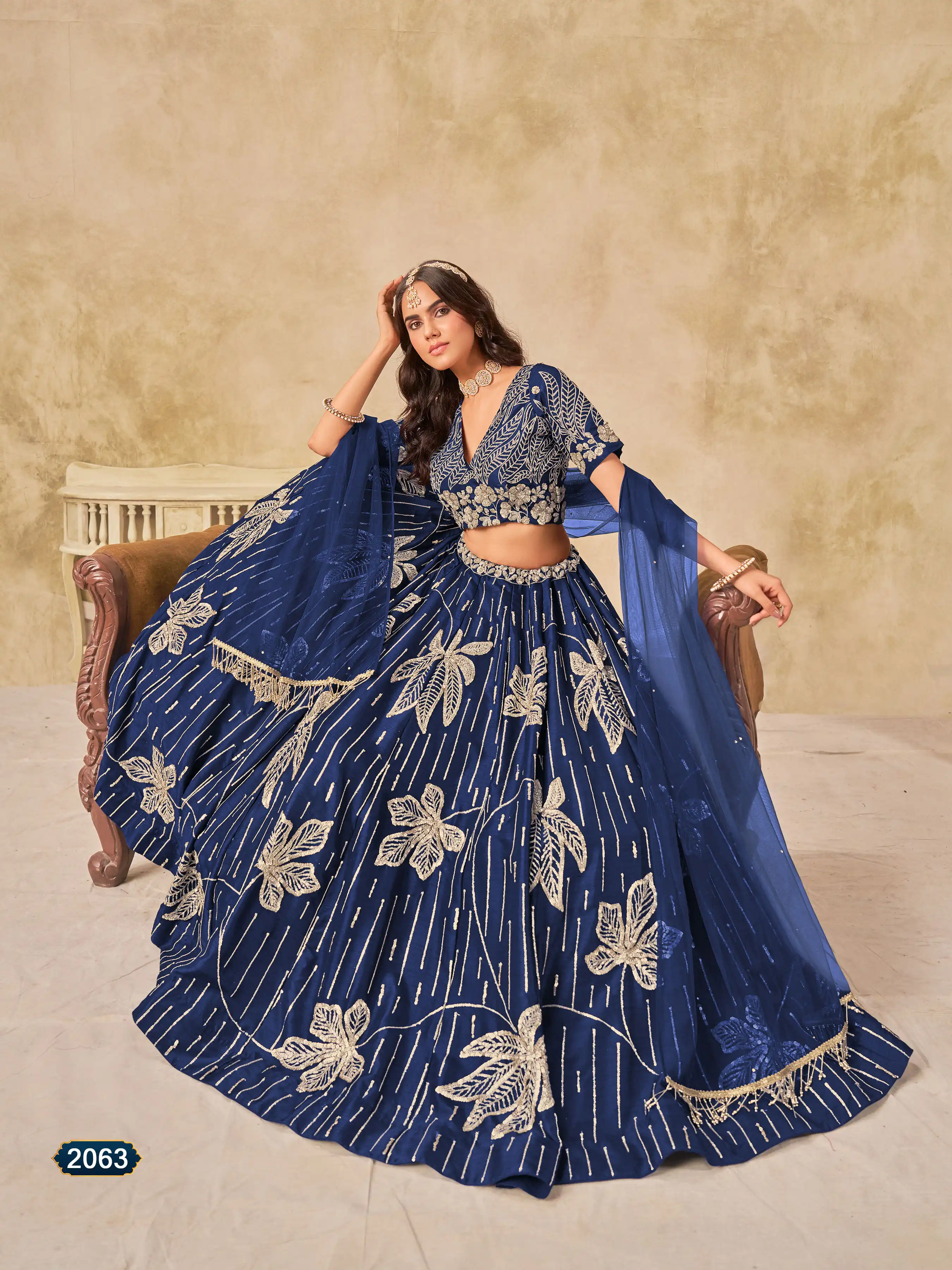 Roykals Blue Art Silk Lehenga Choli with Embroidery Work - Image 2