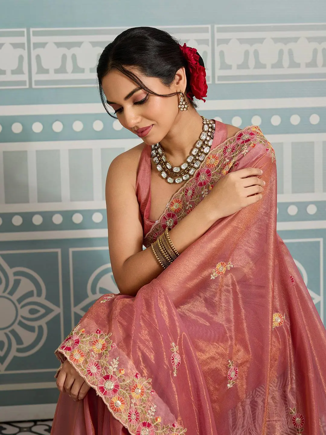 Roykals Designer Function Wear Saree - Elegant Pink - Image 2