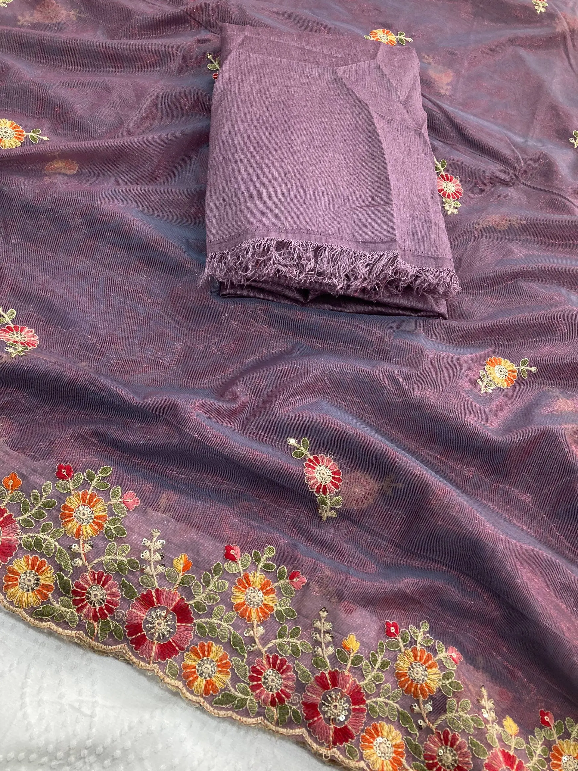 Roykals Designer Function Wear Saree - Majestic Purple - Image 3