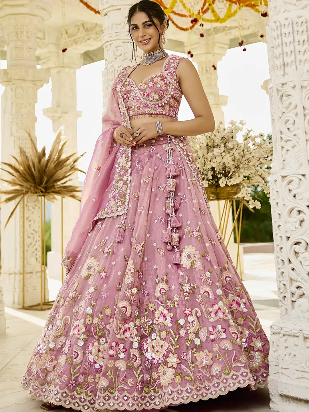 Roykals Engagement Wear Lehenga Choli - Pink Charm