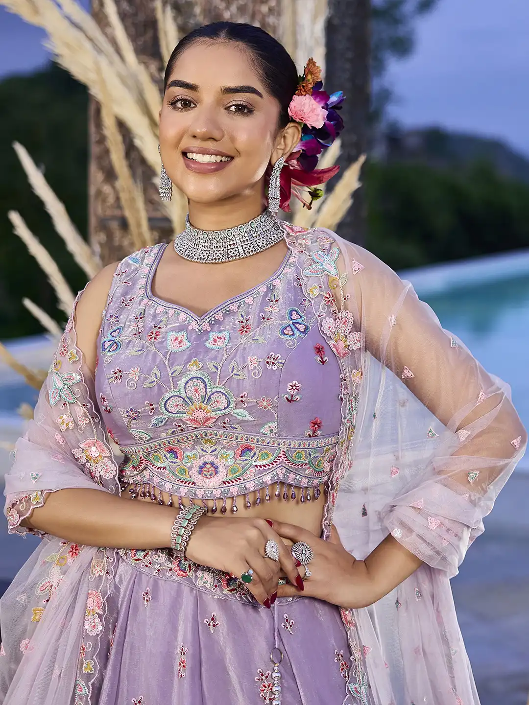 Roykals Heavy Traditional Must-Haves Lehenga Choli- Lavender Elegance - Image 4