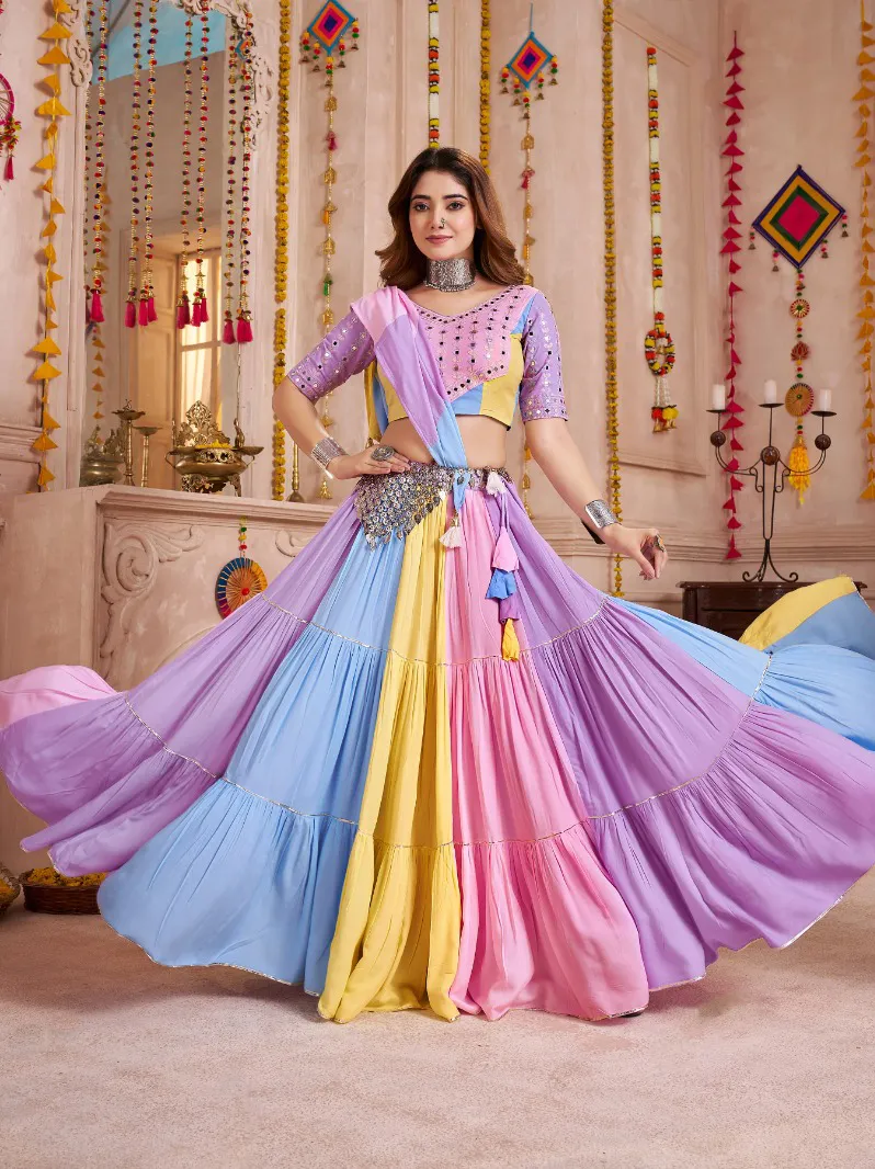 Roykals Navratri Multi-Color Viscose Cotton Lehenga Choli Set - Image 2