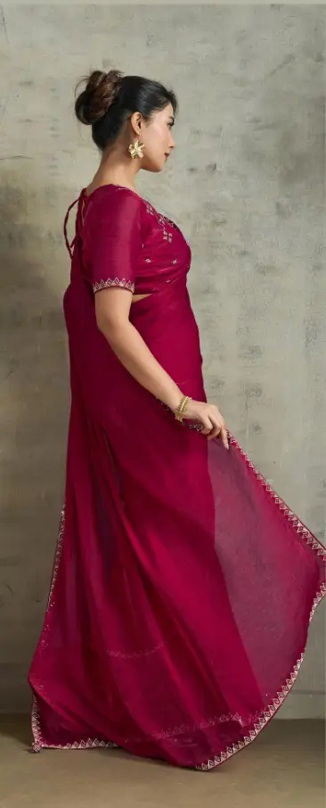 Roykals Pink Fendy Chiffon Blooming Designer Saree with Latkan Roykals Pink Fendy Chiffon Blooming Designer Saree with Latkan-Design No.-RT13487 - 213078