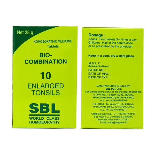 SBL Homeopathy Bio-Combination 10 Tablets | Homeopathic Remedy | Tonsillitis & Throat Comfort-1