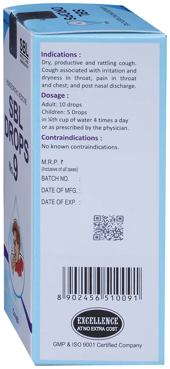 SBL Homeopathy Drops No. 9 ( For Cough) - Image 3