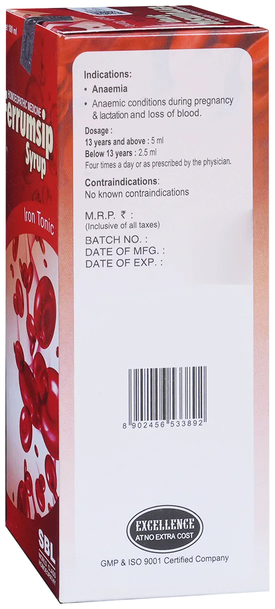 SBL Homeopathy Ferrumsip Syrup | Natural Iron Tonic | Hemoglobin & Vitality Support-4