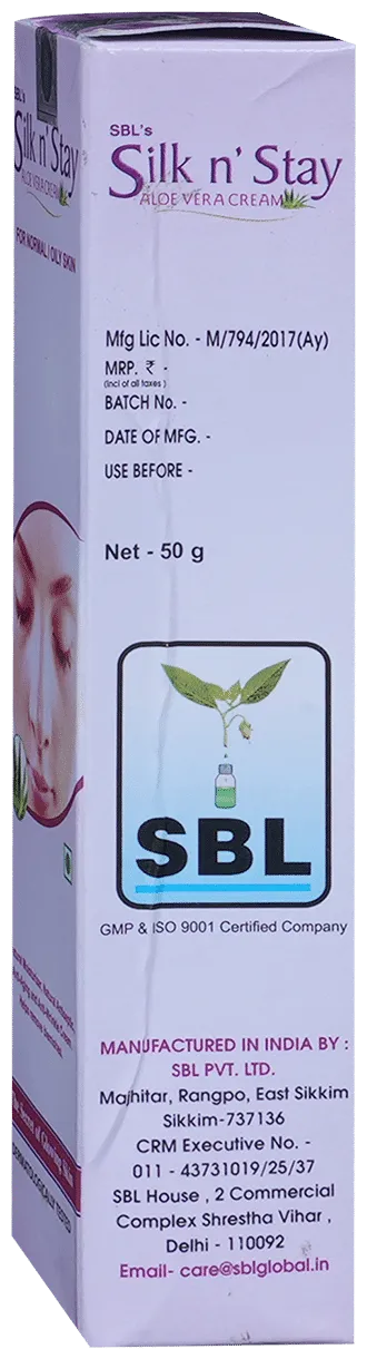 SBL Homeopathy Silk N Stay Aloe Vera Cream for Normal / Oily Skin - Image 4