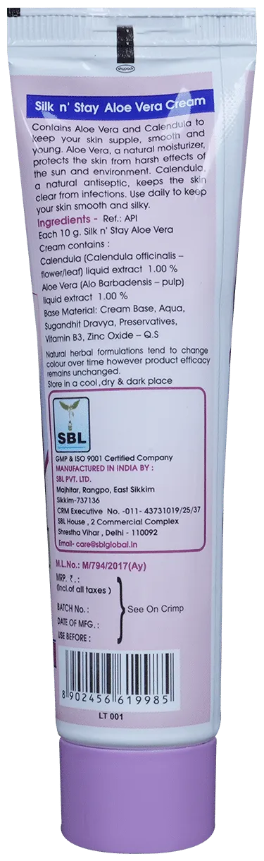 SBL Homeopathy Silk N Stay Aloe Vera Cream for Normal / Oily Skin - Image 7