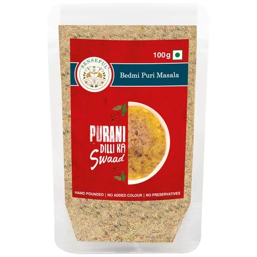 SENSEFUL Bedmi Puri Masala - Hand Pounded SENSEFUL Bedmi Puri Masala - Hand Pounded--100 g Pouch