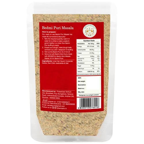 SENSEFUL Bedmi Puri Masala - Hand Pounded - Image 2