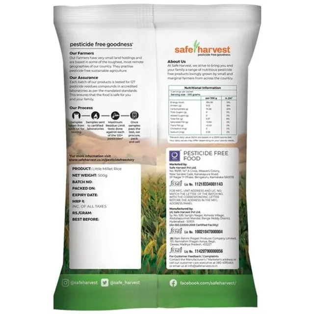 Safe Harvest Little Millet Rice - Pesticide Free - Image 2