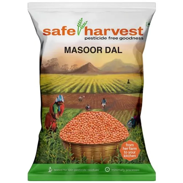 Safe Harvest Masoor Dal High In Protein, Earthy, Nutty Taste, Pesticide Free