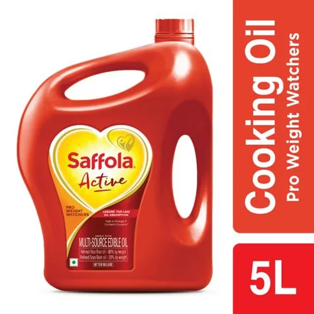 Saffola Active Refined Cooking oil | Blended Rice Bran & SoyaBean oil | Pro Weight Watchers
