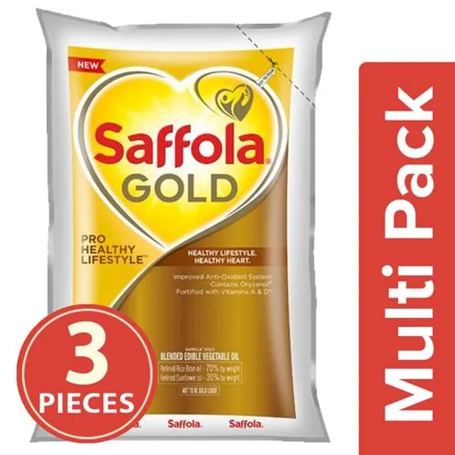 Saffola Gold - Pro Healthy Lifestyle Edible Oil Saffola Gold - Pro Healthy Lifestyle Edible Oil-Pack Size-3X1 L