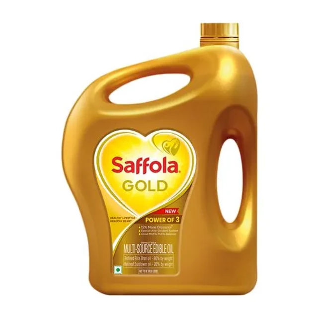 Saffola Gold - Refined Cooking Oil, Blend Of Rice Bran & Sunflower Oil, Helps Keeps Heart Healthy - Image 2