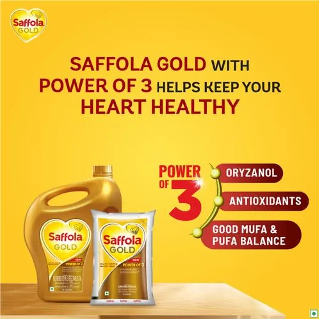 Saffola Gold - Refined Cooking Oil, Blend Of Rice Bran & Sunflower Oil, Helps Keeps Heart Healthy - Image 5