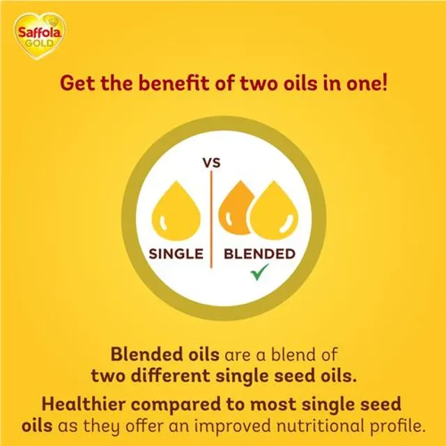 Saffola Gold - Refined Cooking Oil, Blend Of Rice Bran & Sunflower Oil, Helps Keeps Heart Healthy - Image 6