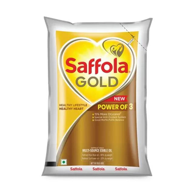 Saffola Gold Refined Cooking oil | Blended Rice Bran & Sunflower oil | Helps Keeps Heart Healthy - Image 2