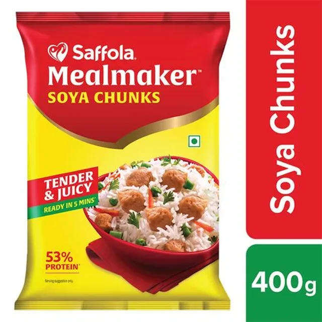 Saffola Mealmaker - Soya Chunks Saffola Mealmaker - Soya Chunks-Pack Size-400 g