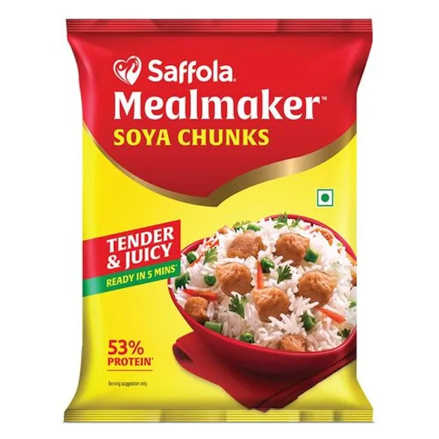 Saffola Mealmaker Soya Chunks - Tender & Juicy, High In Protein & Fibre - Image 2
